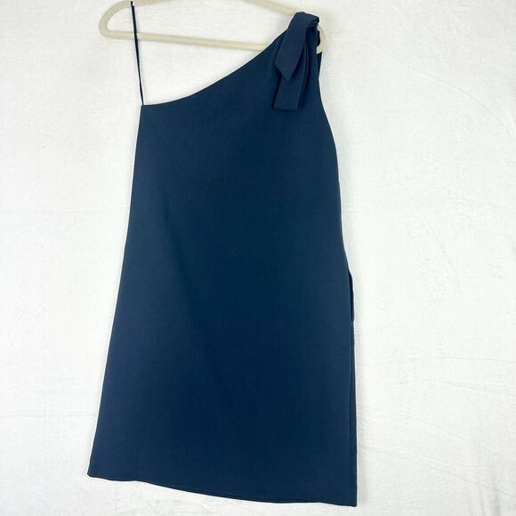 Elliatt Ophelia One Shoulder Dress Size Small Navy Pockets Special Occasion - Picture 4 of 8